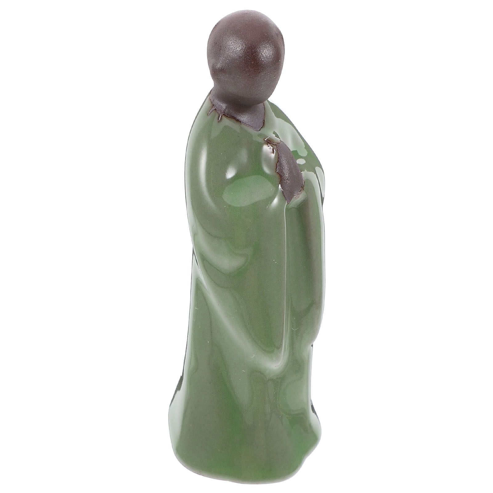 Bonsai Tree Zen Garden - Ceramiczna figurka mnicha zen, mała zielona
