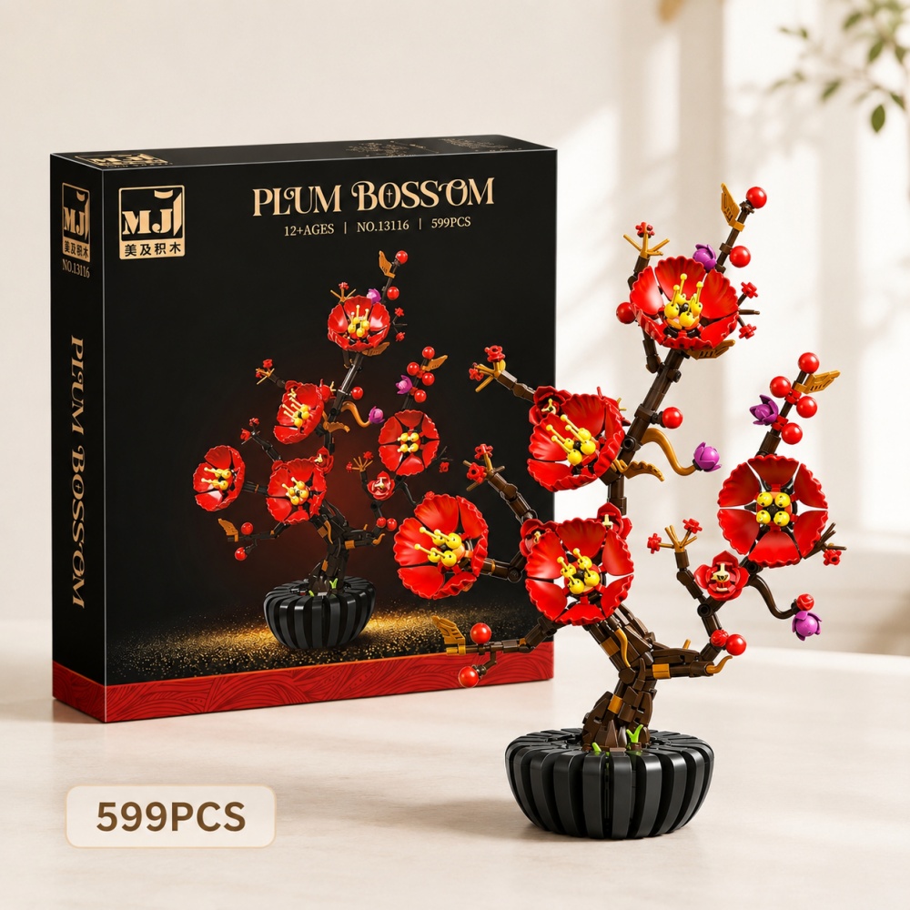 Bonsai Garden Lego - Klocki konstrukcyjne Bonsai z kwiatem śliwy,